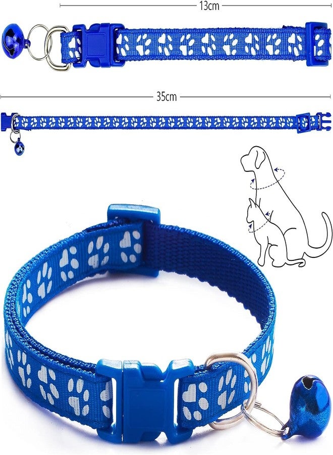 RoverPets Paw Print Puppy & Cat Collar Set |Adjustable Safety Collars with Quick-Release Buckle | Soft and Lightweight Leash-Ready Design for Small Pets 2-Pcs (Paw Print 15mm) - Image 2